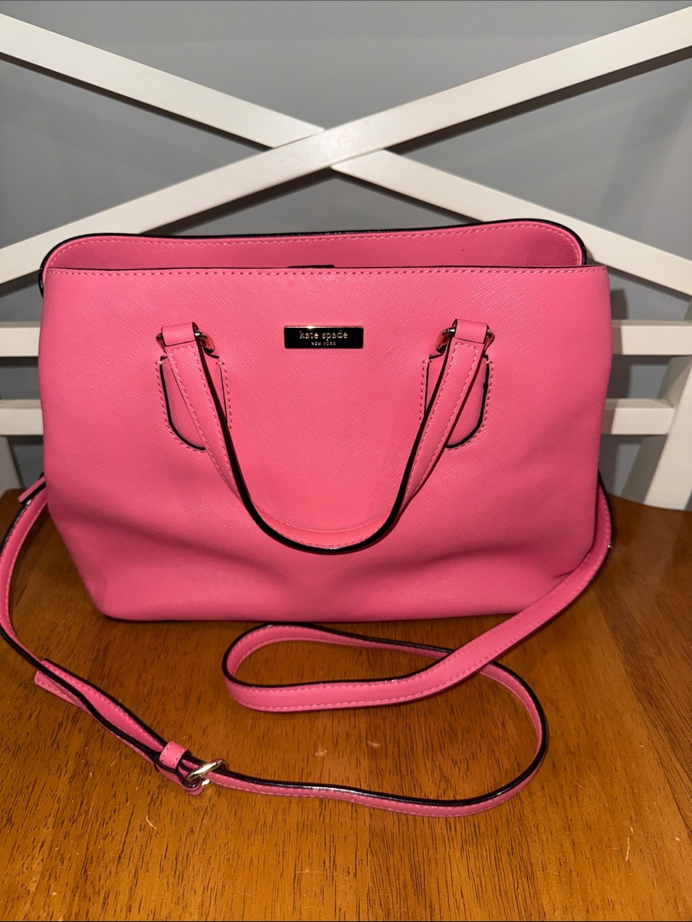 kate spade Pink Saffiano Leather Tote with Matching Wallet - Picture 3 of 10